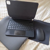 Apple MFI認證iPad Pro11吋深灰色磁石鍵盤+滑鼠