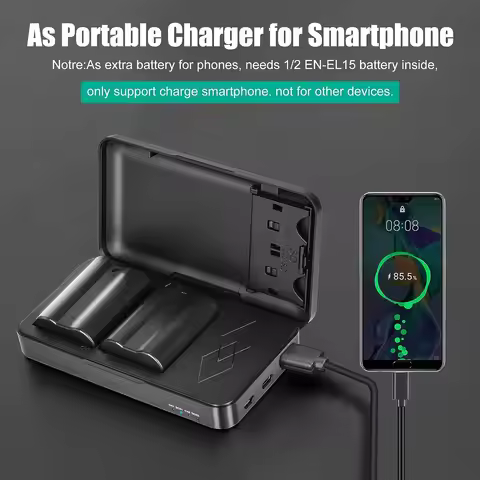 JYJZPB EN-EL15/EN-EL15A EN-EL15B Battery and Battery Charger Case for Nikon Z8 Z7 Z6 Z6II Z6III Z5 B