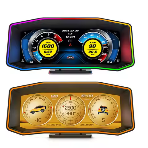 P4 Car Head Up Display OBD+GPS HUD Digital Speedometer Compass Slope Meter Altitude Accelerometer Tu