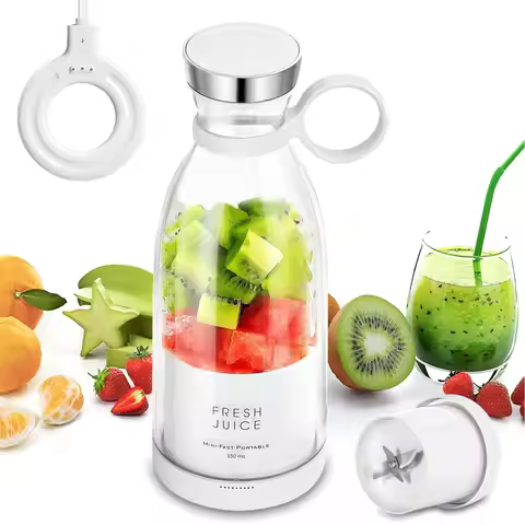 Portable Juicer Blender,Fresh Juice Blender,350ml Wireless Portable Electric Juicer，fresh juice blen