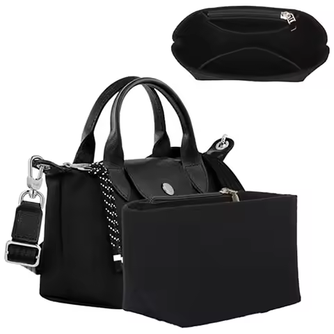 Felt Cloth Insert Bag for Longchamp LE PLIAGE CUIR Top Handle Bag XS Bag Organizer Makeup Ultralight