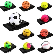 Skylety 10 Pieces Wrist Return Ball Wrist Band Ball Rubber Rebound Ball Sports Bouncy Ball Basketbal