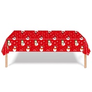 Holiday Santa 3 Pack Premium Disposable Plastic Tablecloth 54 x 108 Inch. Rectangle Table Cover