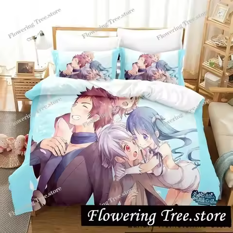 3D Print DanMachi Anime Hestia Bedding Set Duvet Cover Bed Set Quilt Cover Pillowcase Comforter king