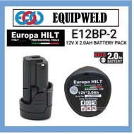 EUROPA HILT E12BP-2 12V X 2.0AH BATTERY PACK (1PC) FOR EHD699 EHH699 EHI699 E12CD E12HD E12ID EBL12C