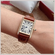 Cartier Tank W1529756Quartz Men's Watch Behind Diamonds