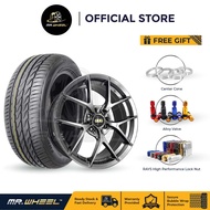 [Package Set] New Sport Rim BBS FI-R 16 inch 7j 8H100/114.3 with New Tyre 16 inch Mr Wheel FIR Myvi 