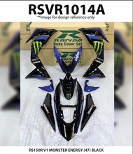 Rapido Cover Set Honda RS150R V1 V2 V3 Monster Energy (47) Black RS150 RS150 R Coverset Motor Accessories RS 150 R Coverset RS150R