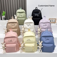 Etsy Personalized Korean Version Sweet Backpack Solid Color Simple All-Match School Bag Student Clas