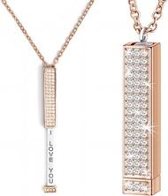 I Love You - Hidden Message Necklace Personalized Hidden Slider Necklace Retractable rod necklace wi