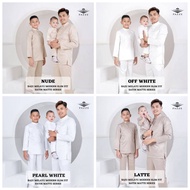 Baju Melayu Modern Fit Nikah Tunang Series - Pearl White Offwhite Champagne Salmon Nude Latte