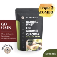 Alamon Go Gain Penambah Berat Badan Natural Whey + Egg Albumin + Curcuma  200 gr
