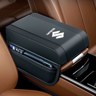 ที่พักแขนในรถเสื่อกล่องหนังและโฟมจำรูปที่ครอบคอนโซลตรงกลางที่พักแขนหุ้มเพิ่มความสูงอุปกรณ์เสริมรถยนต