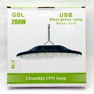 350W Ultra Thin Light Rechargeable LED Light Bulb (72LED) Emergency UFO Light Lampu LED For Pasar Ma