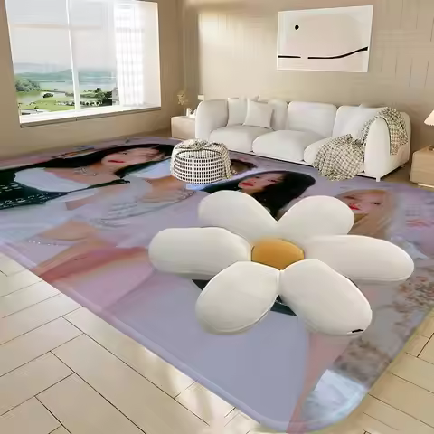 Kpop Group F-fifty Fifty Hallway Carpet Washable Non-Slip Living Room Sofa Chairs Area Mat Kitchen D