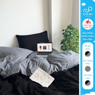 GONI CHILL duvet cover set in Black and Gray - Elastic bed sheets 4-25cm high, sizes 1m, 1m2, 1m4, 1