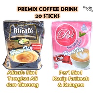 20 sticks Alicafe 5in1 Tongkat Ali & Ginseng Original / Per'l 4in1 Kacip Fatimah & Collagen Cafe