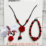 Bộ Bốn Món Trang Sức Hoa Hồng Đỏ Dành Cho Nữ Năm Sinh Phù Hợp Với Trang Sức Thời Trang Phong Cách Dâ