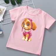 Paw Patrol Girl Shirts Baby Tops Kawaii Skye T-Shirt Anime Cartoon Print Kid Clothes Fashionable Joker Shirt High Quality Descendants T-shirt