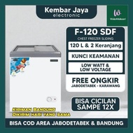 Wula^ Chest Freezer Frigigate Cf-120Sdf 100Liter Sliding Door Frozen Food Box Freezer Makanan