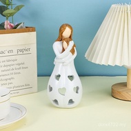 Flashing Mother-Daughter Candle Resin Commemorative New Style Led Ornaments Candle Holder Pet Statue