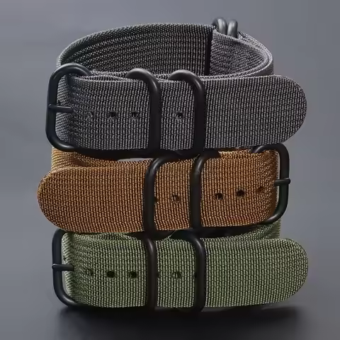 Nylon Braided Watch Band Men Women Smart Watch Straps Woven Canvas Sport Bracelets 5-ring Buckle Uni