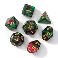 7 miếng/bộ Trò chơi Rolling Galaxy Theme Polyhedrus Dice Set TRPG DND Board Game Phụ kiện