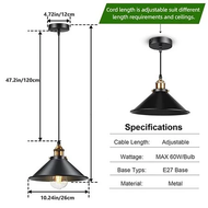 Retro Minimalis Lampu Gantung Industrial Modern Ruang Meja Makan Toko Lampu Hias Gantung Kap Besi Vi