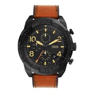[Powermatic] Fossil Fs5714 Bronson Chronograph Black Dial Brown Luggage Leather Men'S Watch