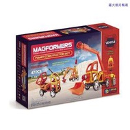 【朗月甄選】麥格弗Magformers磁力片工程車驚奇系列早教717002 驚奇警察套組