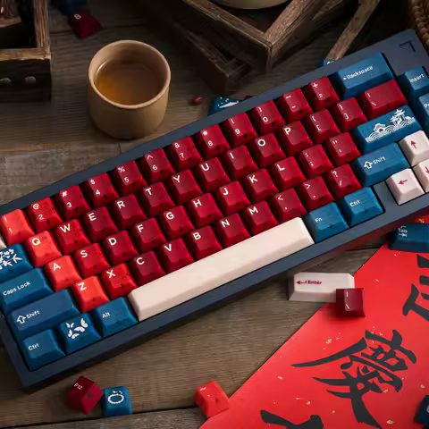 Hififox x Domikey Red Bean Cherry Profile ABS Doubleshots Keycap Set for keyboard BM60 CSTC75 BM65 B