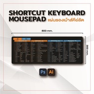 อุปกรณ์สำนักงาน Mouse Pad Shortcut Keys แผ่นรองเมาส์แบบหนา แผ่นรองเมาส์คีย์ลัดภาษาไทย 30X80cm แผ่นรอ