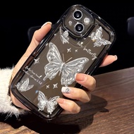 Casing Hp OPPO A92 A52 A72 A92s A93 5G A94 5G A95 5G A74 F19s F17 Pro F19 Pro F19 Pro+ F11 F9 Pro R15 R17 Case Butterfly Texture Casing Transparent Phone Case Clear Silicone Protective Softcase