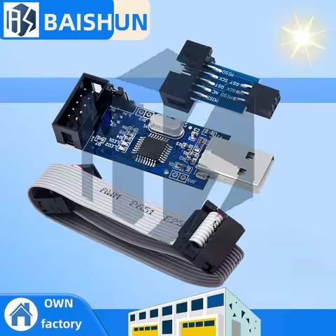 1PCS AVR ISP Programmer (USBASP/USBISP Dual-Function) - Win7 64-bit Ready, Supports ATmega8/ATmega12