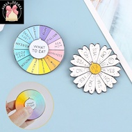 QQBremarkStyle What To Eat Spinner Enamel Pins Daisy Decision Food Choice Rotatable Brooch Lapel Bad