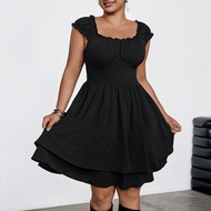 Plus Size Bodycon Skater Dress, Black Summer Summer Outfits For Women Vacation Outfits Women Cowgirl