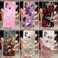 For Motorola Moto G60s Case X2133-2 X2133-1 Pretty Butterfly Flower Clear Soft TPU Jelly Phone Cover