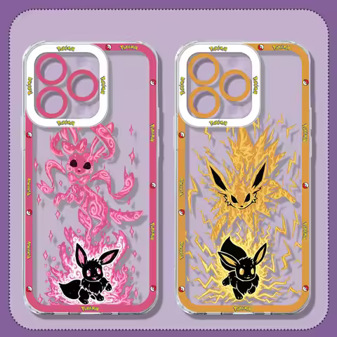 HOT P-Pokemon Cute Eevee Family Phone Case For Samsung S26 S25 S24 S23 S22 S21 S20 FE Note20 Note10 