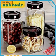 DELI Glass Jar Square Style Plastic Lid HMFG56S. 1.2L, 1.8L, 2.5L