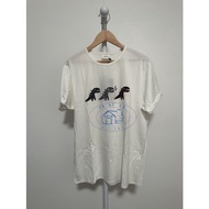 Ready Stock Trendy agnes b.sport Three Dinosaur logo Printed Short Sleeve 100% Cotton Loose Breathab