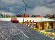 Diorama maket jalan raya plus lampu for hotwheels, tomica, matchbox