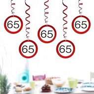WenmthG Funny 65th Birthday Banner - Garland Decoration 65th Birthday Woman Man - Traffic Sign Party