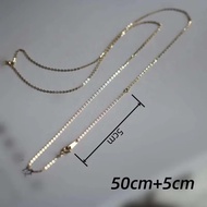 GOLDtutu ของแท้14K สร้อยทองพื้นสร้อยคอห่วงโซ่สไตล์เรียบง่ายมินิมอลเครื่องประดับอย่างดี Au585แท้สำหรั