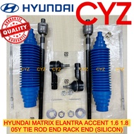 Combo Set HYUNDAI MATRIX 1.6 1.8, ACCENT , ELANTRA XD 2005Y Tie Rod End / Rack End / Steering Boot (