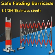 Expandable Metal Barricade, 1.2*3M, Mobile Safety Barrier Gate, Portable Retractable Fence, Indoor a