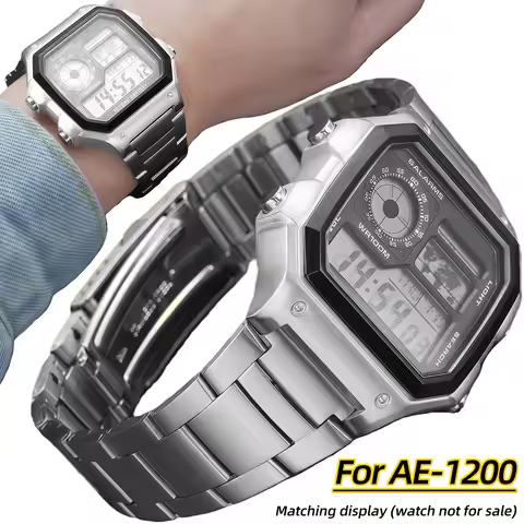 AE1200 Mod Kit Upgrade Part For Casio AE-1200WH AE-1300 Metal Bezel strap Mirror Stainless Steel Cas