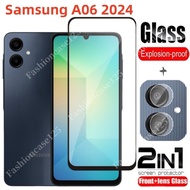 สำหรับ Samsung A06 5G 2024 2in 1ตัวป้องกันหน้าจอฟิล์มใสโทรศัพท์ปกป้องหน้าจอสำหรับ Samsung Galaxy A06