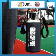 Duitmali Botol Kaca Minuman untuk Sukan Glass Water Bottle Water Big Water Bottle Big Bottle Heat Re