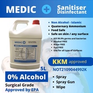 MEDIC + [Islamic Sanitizer Non Alcohol] Terbailk. Pilihan Muslim. 5L sanitizer disinfectant.
