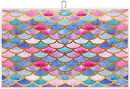 Colorful Mermaid Scales Golf Towel, Soft Microfiber Golf Towel for Golf Bags with Clip 15" X 24" Funny Golf Towel for Men Women